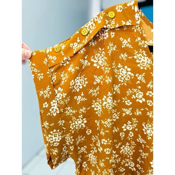 Speed Limit MPH Women’s 2X Copper Floral Lightweight Short Sleeve Boxy Top • GUC - Picture 8 of 12